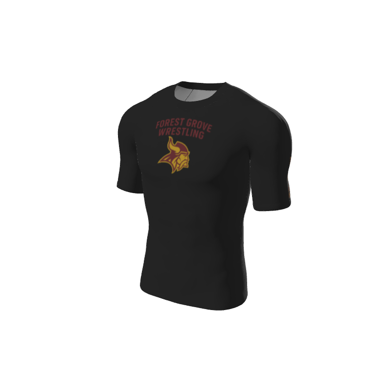 Retro Grappler Custom Single Color Short Sleeve Rash Guard. (x 1)