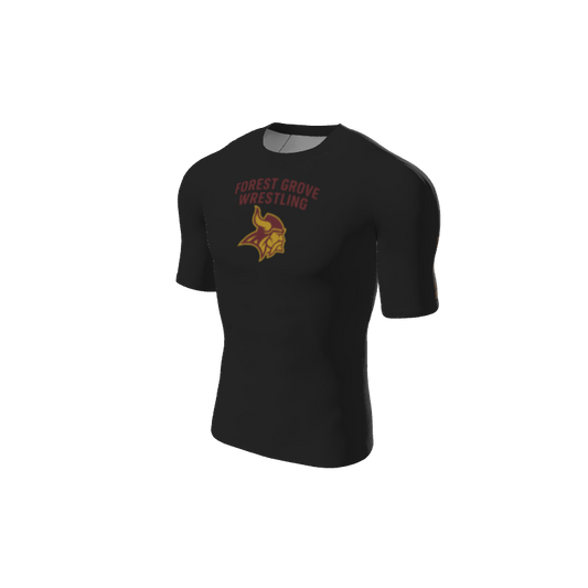 Retro Grappler Custom Single Color Short Sleeve Rash Guard. (x 1)