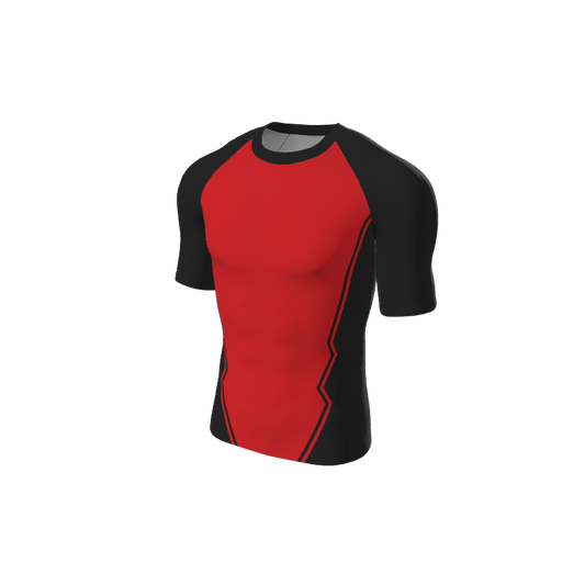 Retro Grappler Custom Jagged Short Sleeve Rash Guard. (x 1)