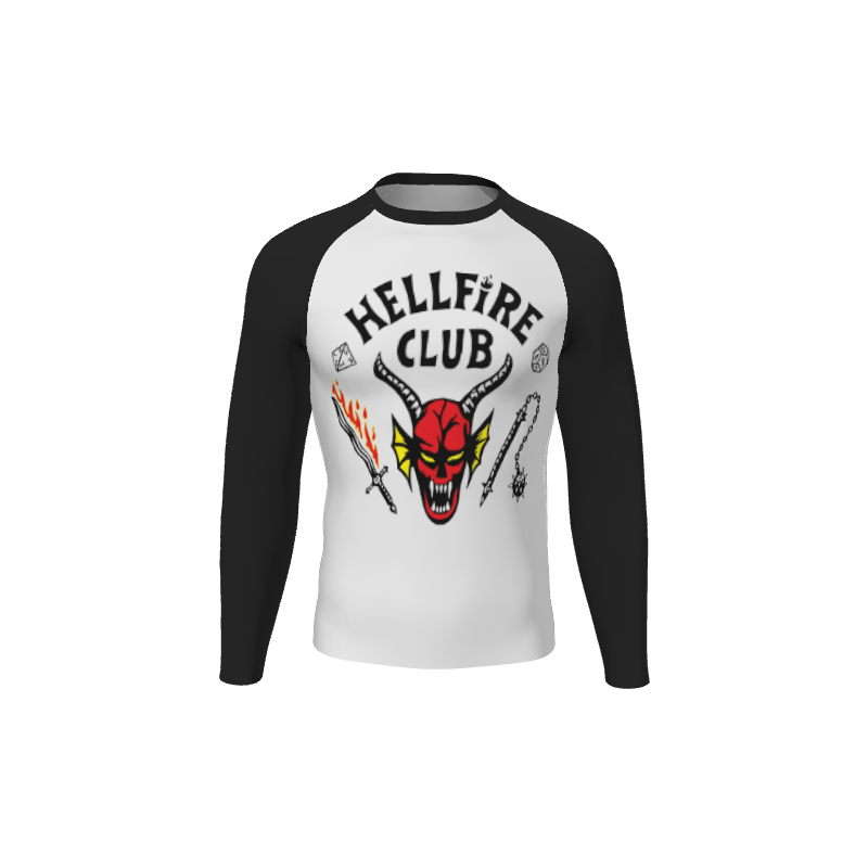 Retro Grappler Custom Halftone Long Sleeve Rash Guard. (x 1)