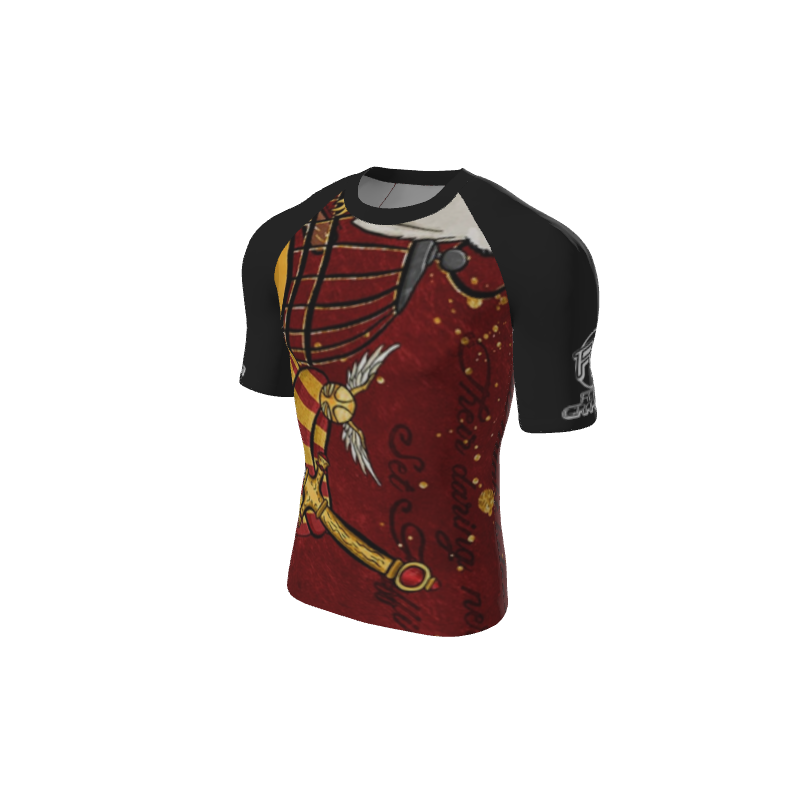 Retro Grappler Custom Halftone Short Sleeve Rash Guard. (x 1)