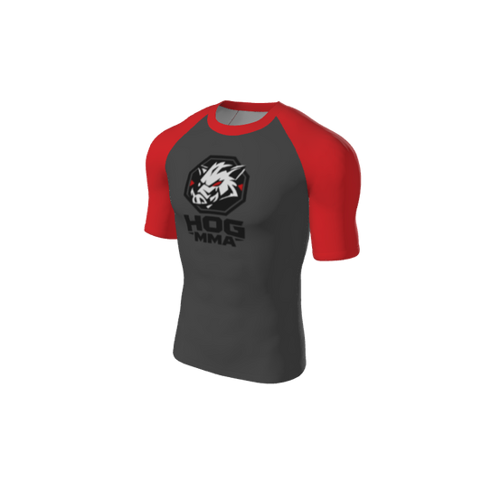 Retro Grappler Custom Single Color Short Sleeve Rash Guard. (x 1)