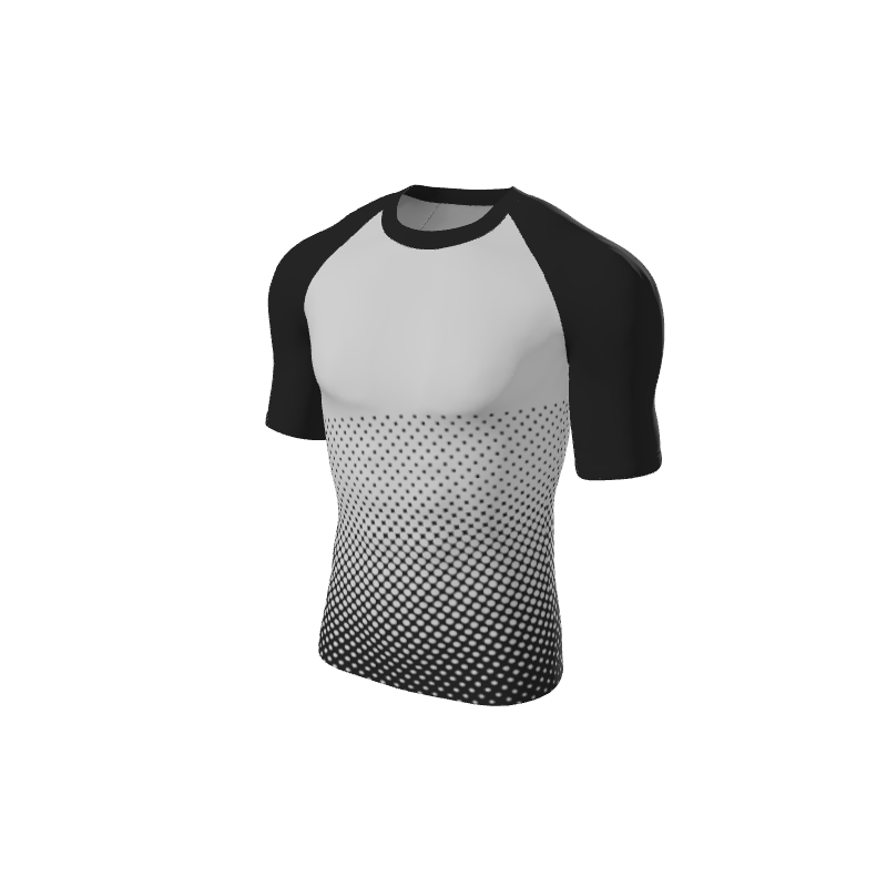 Retro Grappler Custom Halftone Short Sleeve Rash Guard. (x 1)