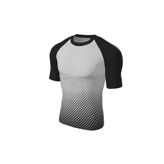 Retro Grappler Custom Halftone Short Sleeve Rash Guard. (x 1)