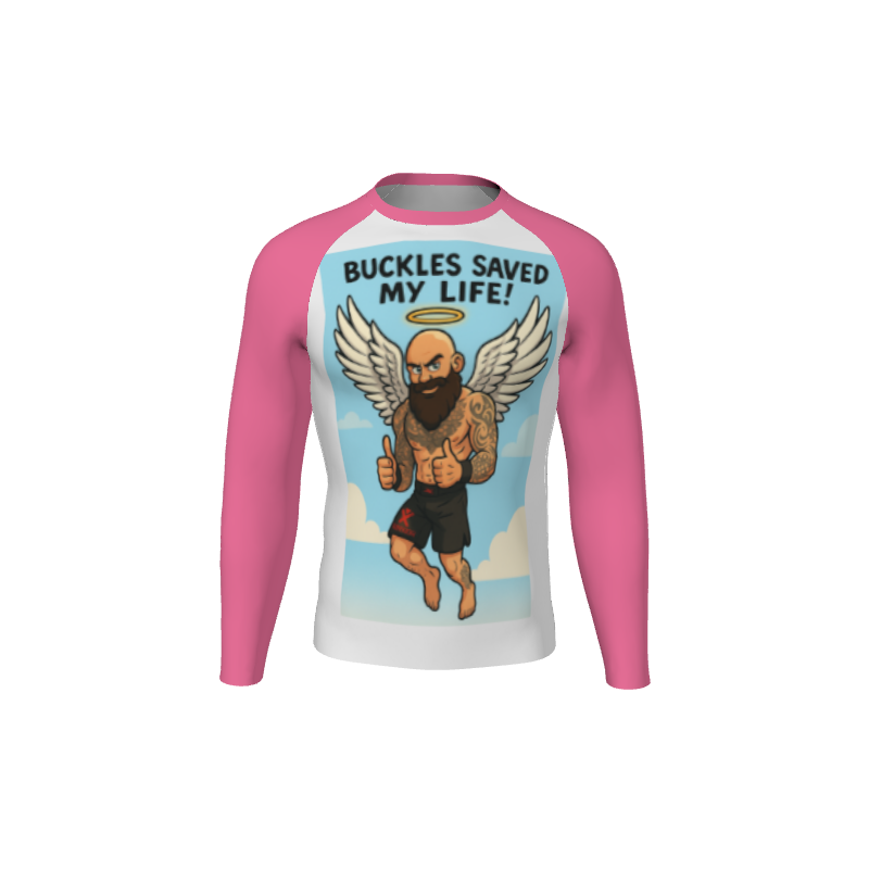 Retro Grappler Custom Halftone Long Sleeve Rash Guard. (x 1)
