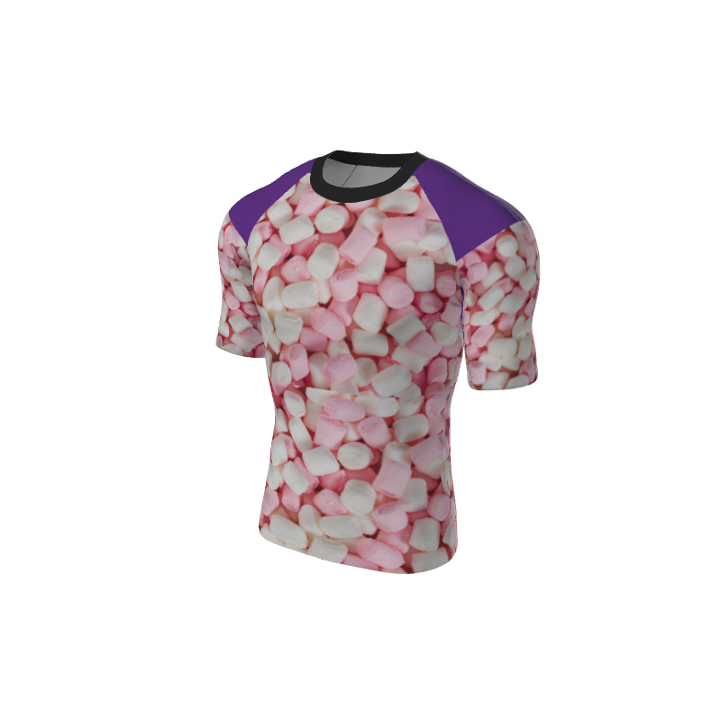 Retro Grappler Custom Single Color Short Sleeve Rash Guard. (x 1)