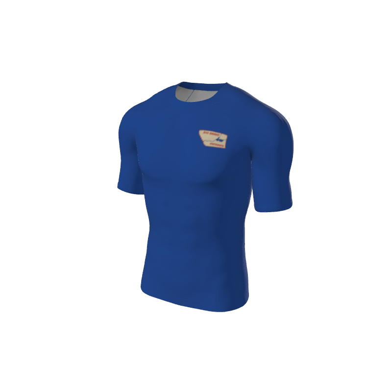 Retro Grappler Custom Single Color Short Sleeve Rash Guard. (x 1)