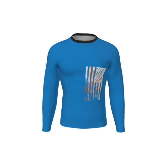 Retro Grappler Custom Single Color Long Sleeve Rash Guard. (x 1)