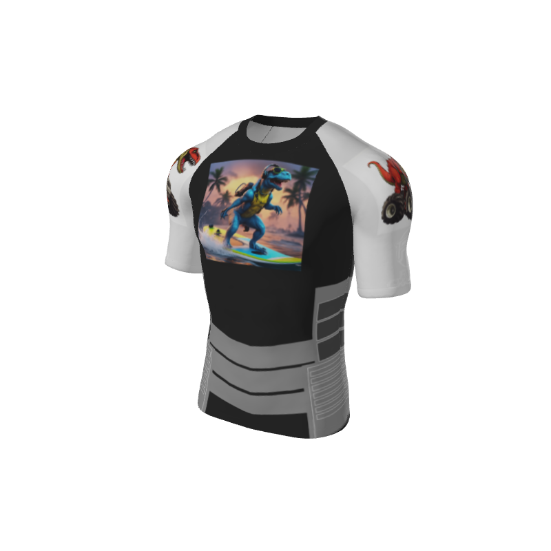 Retro Grappler Custom Square Sides Short Sleeve Rash Guard. (x 1)