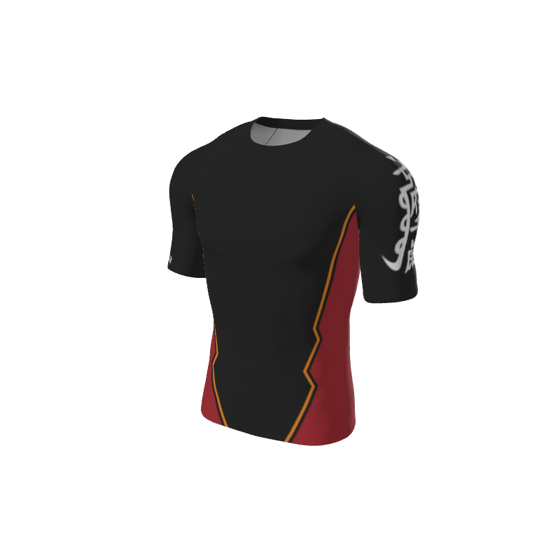 Retro Grappler Custom Jagged Short Sleeve Rash Guard. (x 1)