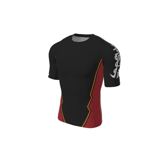 Retro Grappler Custom Jagged Short Sleeve Rash Guard. (x 1)