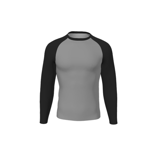 Retro Grappler Custom Single Color Long Sleeve Rash Guard. (x 1)