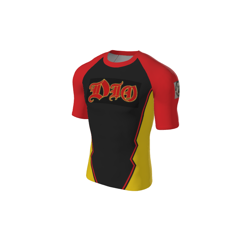 Retro Grappler Custom Jagged Short Sleeve Rash Guard. (x 1)