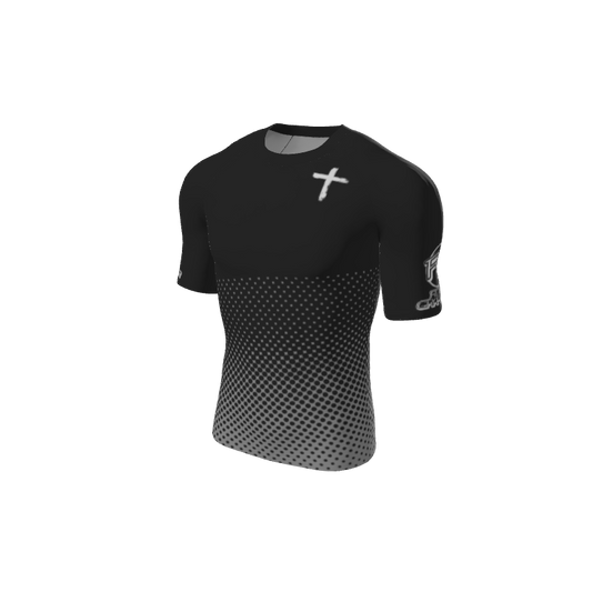 Retro Grappler Custom Halftone Short Sleeve Rash Guard. (x 1)