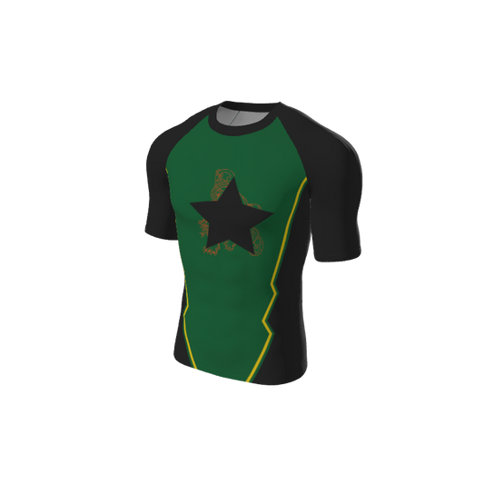 Retro Grappler Custom Jagged Short Sleeve Rash Guard. (x 1)