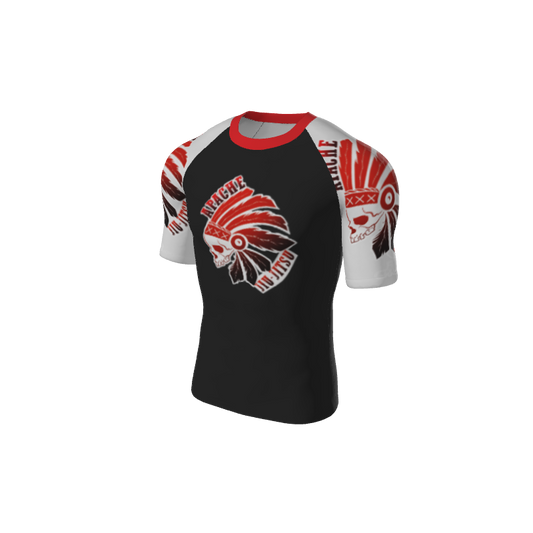 Retro Grappler Custom Single Color Short Sleeve Rash Guard. (x 1)