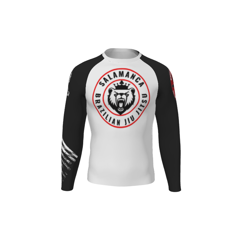 Retro Grappler Custom Single Color Long Sleeve Rash Guard. (x 1)