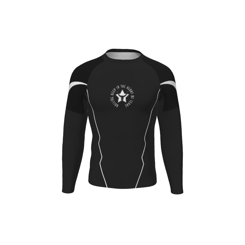 Retro Grappler Custom Jagged Long Sleeve Rash Guard. (x 1)