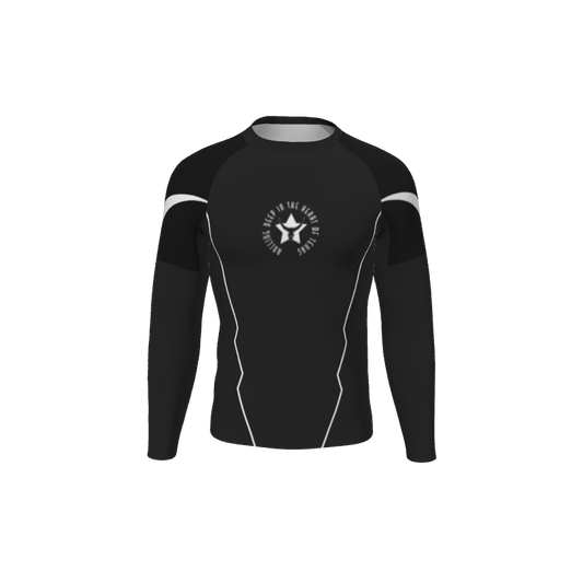 Retro Grappler Custom Jagged Long Sleeve Rash Guard. (x 1)