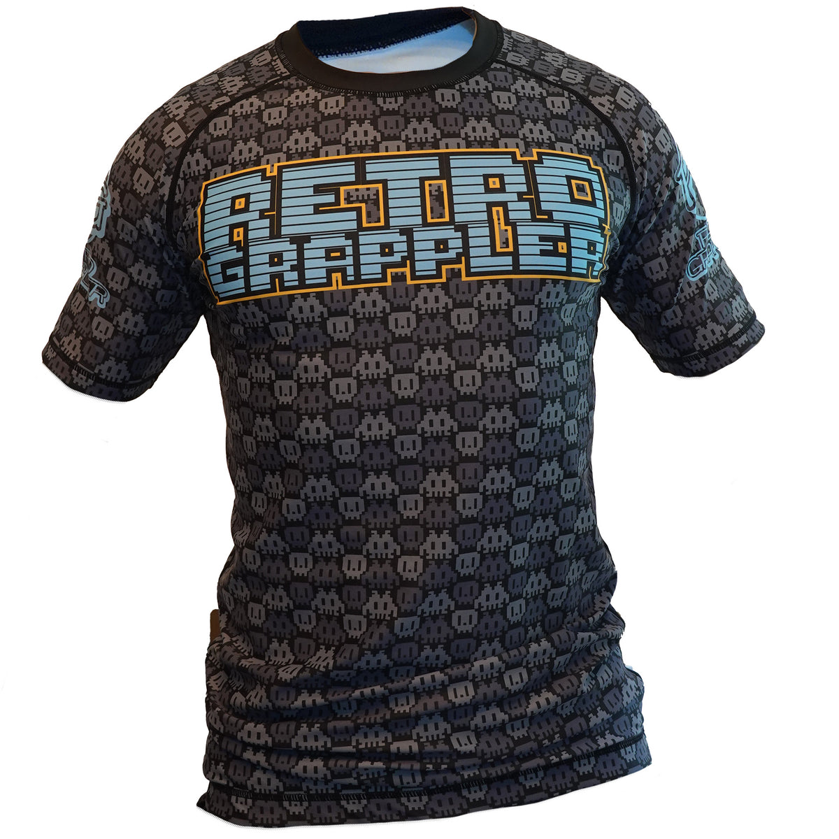 BJJ Rash Guard 8-Bit Grey