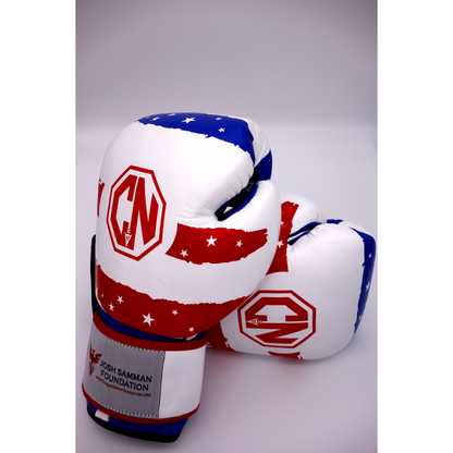 Combat Night Red White and Blue Boxing Gloves 16oz