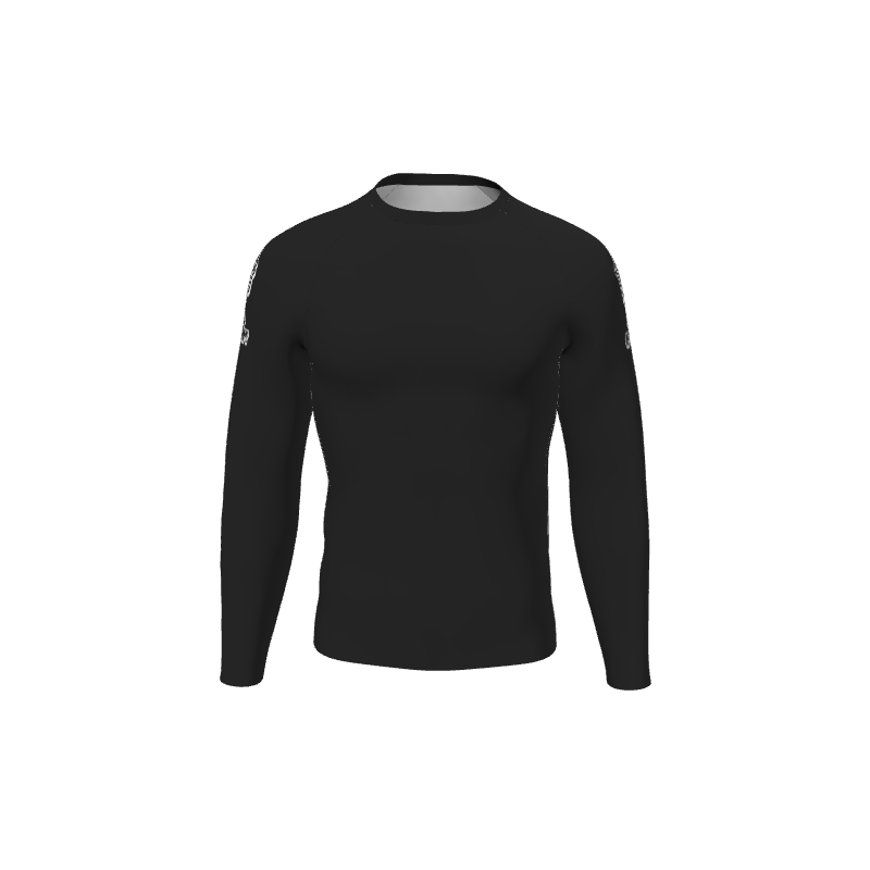 Retro Grappler Custom Single Color Long Sleeve Rash Guard. (x 1)