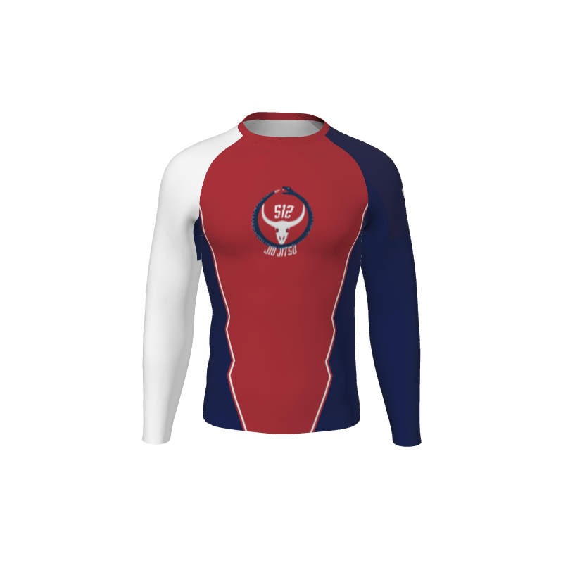 Retro Grappler Custom Jagged Long Sleeve Rash Guard. (x 1)