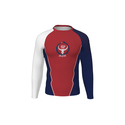 Retro Grappler Custom Jagged Long Sleeve Rash Guard. (x 1)